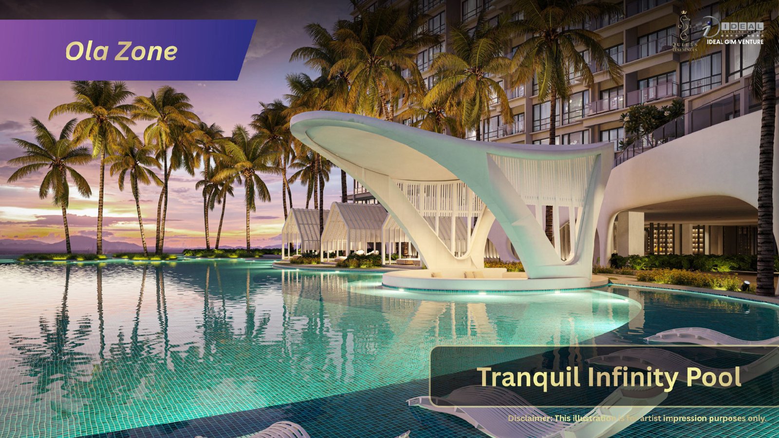 Tranquil Infinity Pool at Queens Residences 3, artist's impression